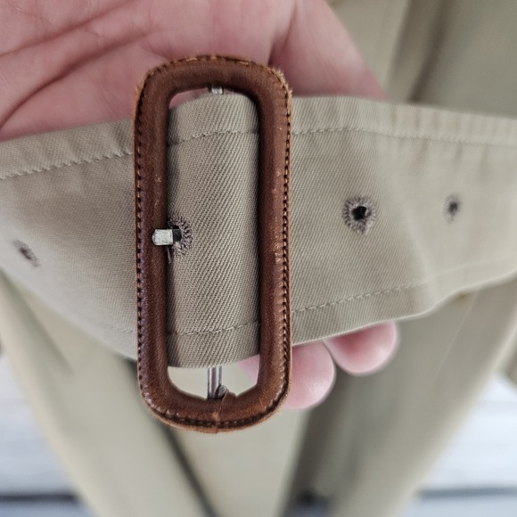 Vintage Burberrys Sz 10 XL Plus Trench Coat Double Breasted Belted Wool Lined - Picture 11 of 16